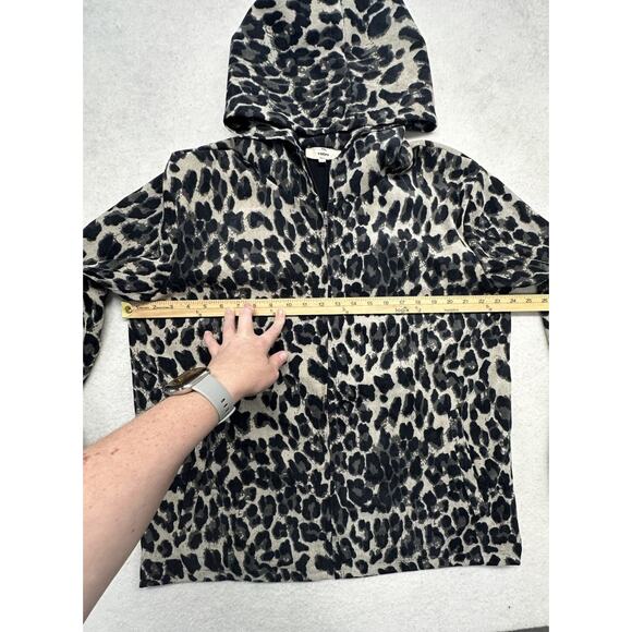 Entro Womens Large Jacket Full Zip Leopard Hooded Long Sleeve Pockets Casual - Picture 5 of 13